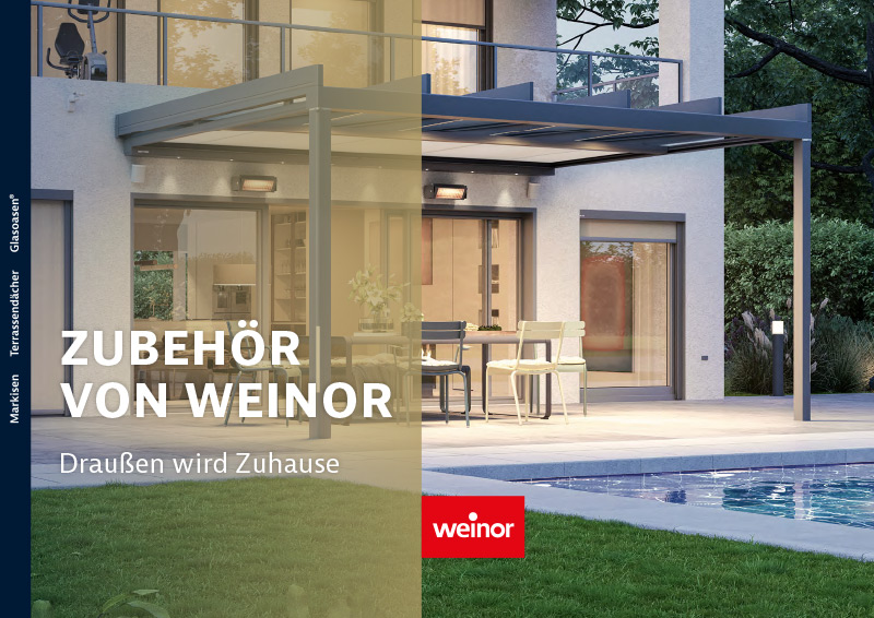 Broschürentitel weinor Terrassenkomfort - Zubehör empfohlen von Dreißigacker & Sohn