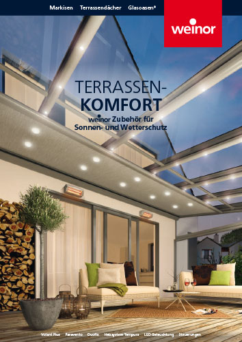 Broschürentitel weinor Terrassenkomfort - Zubehör empfohlen von Dreißigacker & Sohn